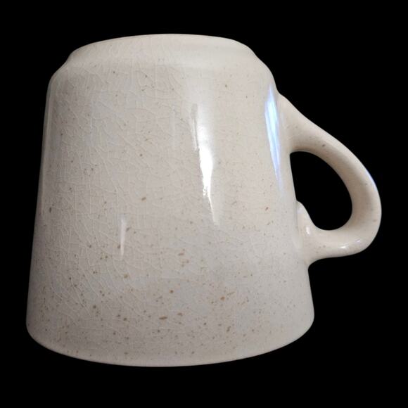 Vintage REGO Stoneware Mug Tan Brown Rim Crackle Glaze E652-21 Japan Coffee Cup - Picture 1 of 7